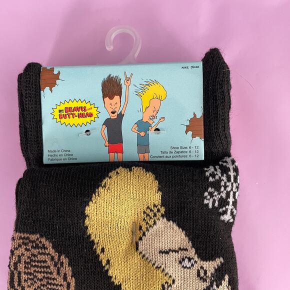 2 Pair Adult Beavis and Butt-Head Christmas Socks NEW - Picture 2 of 4